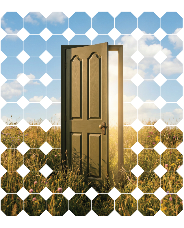 Open door representing Shariah-governed care at Yashfeen